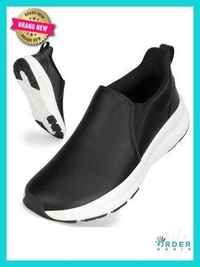 Wide Width Waterproof Leather Hands Free Nursing Sneakers Slip Resistant
